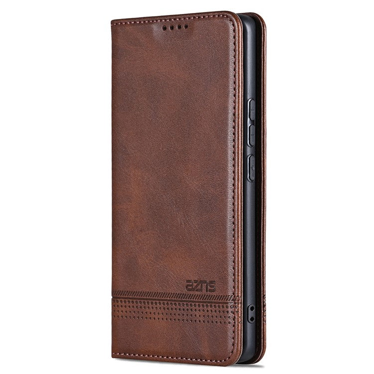 AZNS For Huawei Pura 70 Ultra Case PU Leather Magnetic Closure Shockproof Flip Phone Cover - Coffee