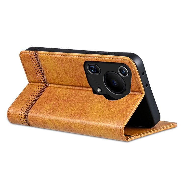 AZNS For Huawei Pura 70 Ultra Case PU Leather Magnetic Closure Shockproof Flip Phone Cover - Brown