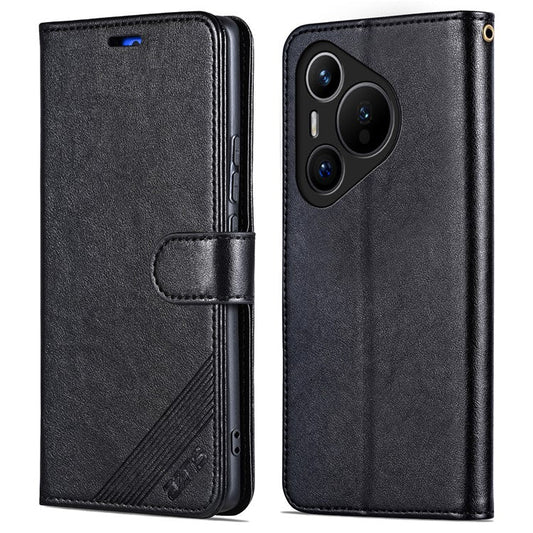 AZNS For Huawei Pura 70 Case Wallet Leather Scratch-proof Phone Cover with Magnetic Clasp - Black
