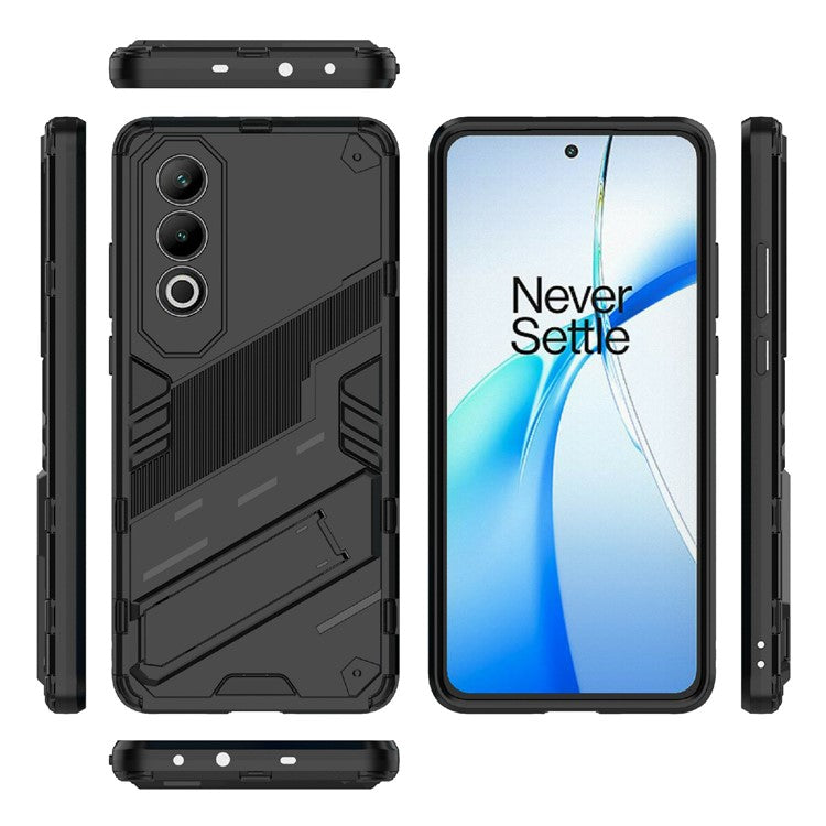 For OnePlus Nord CE4 5G Kickstand Case PC+TPU Anti-scratch Phone Cover - Black