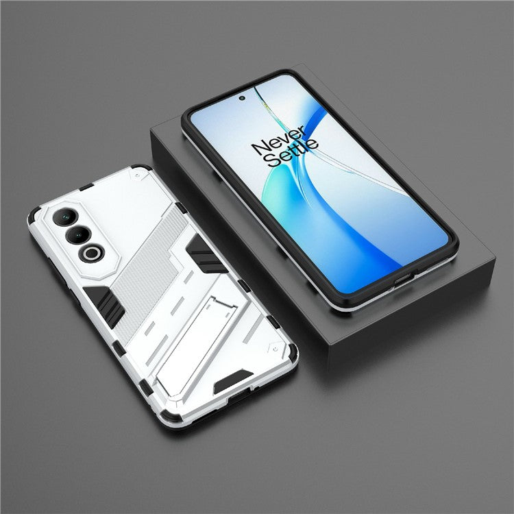 For OnePlus Nord CE4 5G Kickstand Case PC+TPU Anti-scratch Phone Cover - White