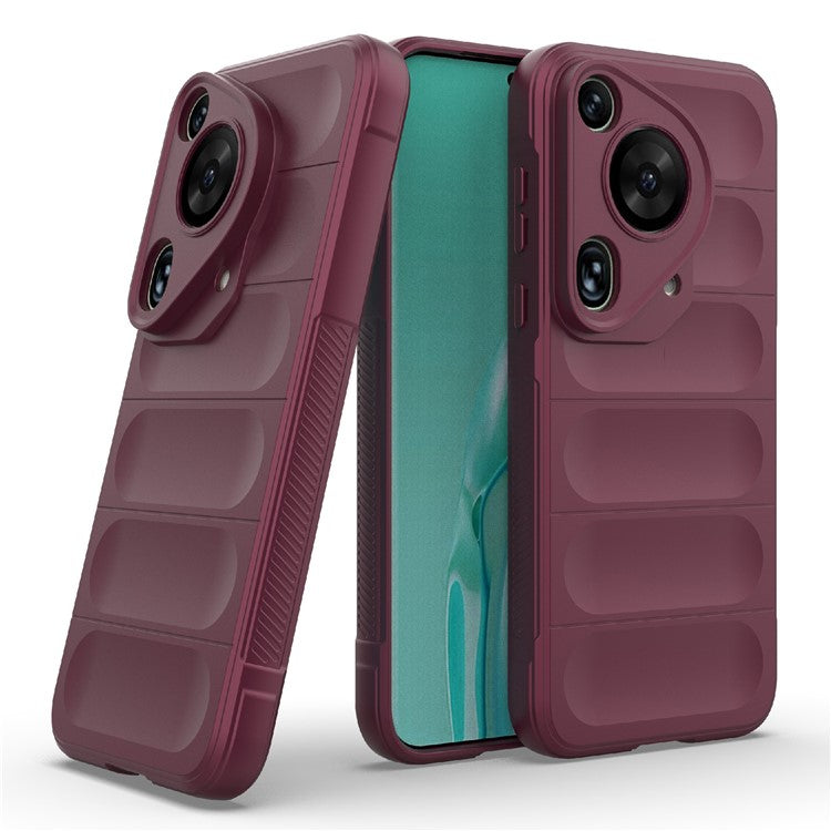 For Huawei Pura 70 Ultra Case Impact Resistant TPU Phone Protector - Wine Red