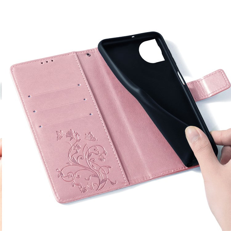 For OnePlus 12 5G Case Butterfly Flower Folding Stand Leather Cover Mobile Wholesale Accessories - Rose Gold
