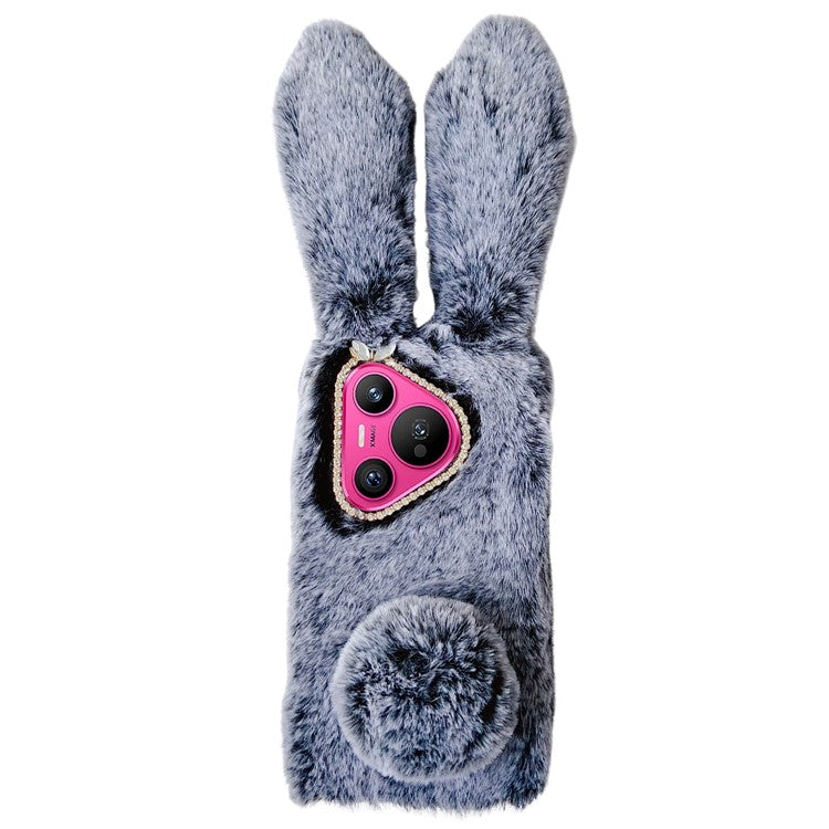 For Huawei Pura 70 TPU Case Plush Cute Rabbit Design Cover Cell Phone Accessory Wholesale - Blue