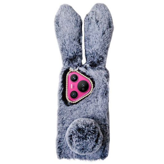 For Huawei Pura 70 TPU Case Plush Cute Rabbit Design Cover Cell Phone Accessory Wholesale - Blue