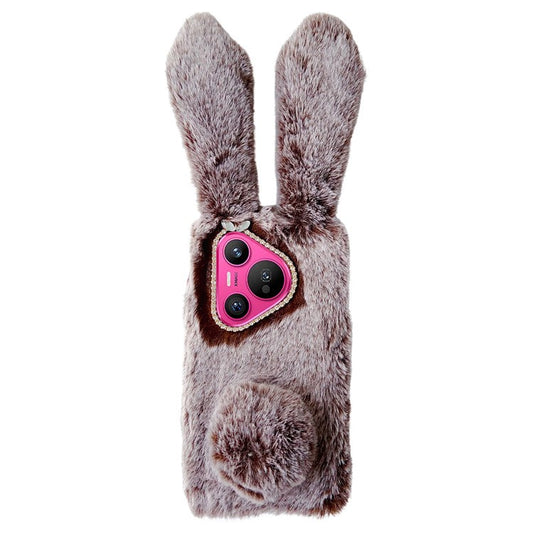 For Huawei Pura 70 TPU Case Plush Cute Rabbit Design Cover Cell Phone Accessory Wholesale - Brown