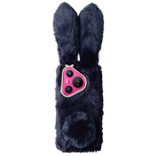 For Huawei Pura 70 TPU Case Plush Cute Rabbit Design Cover Cell Phone Accessory Wholesale - Black