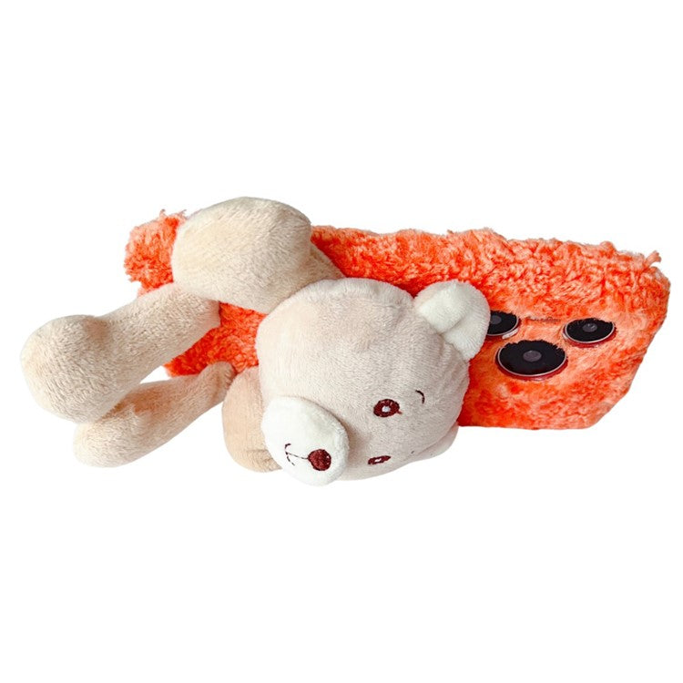 For Huawei Pura 70 Case Plush Bear Soft Fluff TPU Protective Phone Cover - Orange