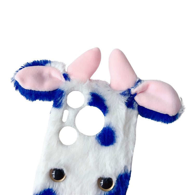 For Huawei Pura 70 Cell Phone Cases Fluffy Cows Ear TPU Flexible Back Shell - Black