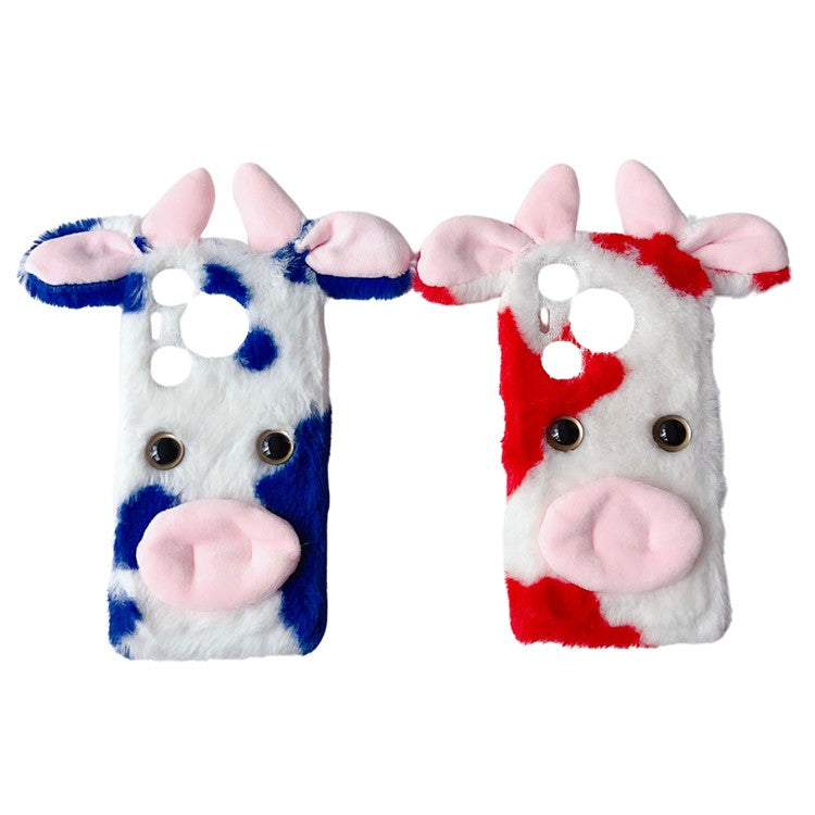 For Huawei Pura 70 Cell Phone Cases Fluffy Cows Ear TPU Flexible Back Shell - Black
