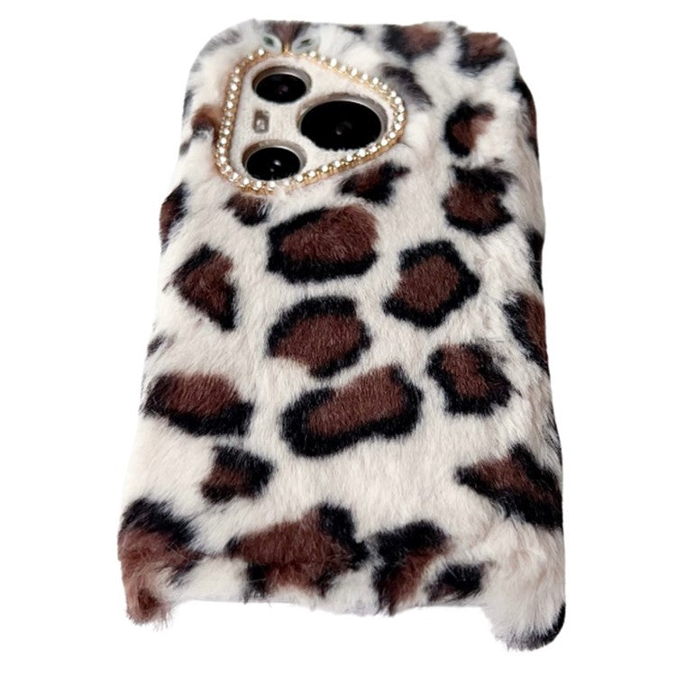 For Huawei Pura 70 Case Leopard Print Plush TPU Phone Cover - Brown