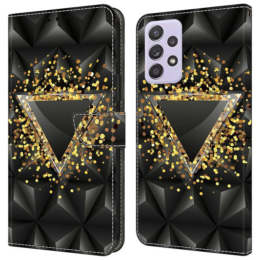 For Samsung Galaxy A52 4G / 5G / A52s 5G Case Pattern Printing Flip Folio Leather Phone Cover - Rhombus