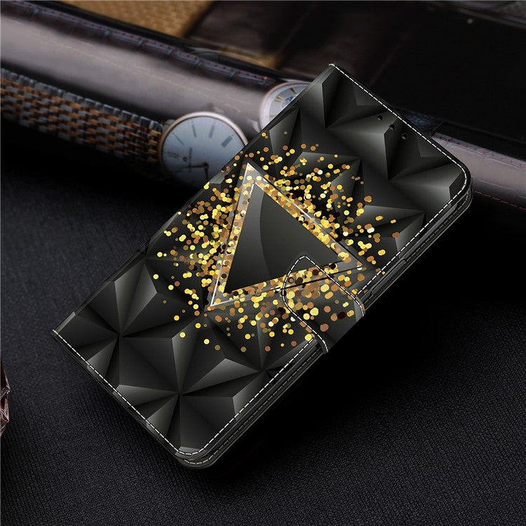 For Samsung Galaxy A52 4G / 5G / A52s 5G Case Pattern Printing Flip Folio Leather Phone Cover - Rhombus