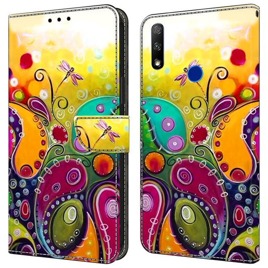 Cell Phone Case for Honor 9X Magnetic Closure Shell Wallet Wholesale Phone Cover - Colorful Flower Vine