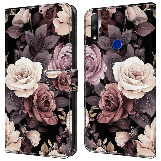 Cell Phone Case for Honor 9X Magnetic Closure Shell Wallet Wholesale Phone Cover - Rose