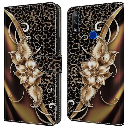 Cell Phone Case for Honor 9X Magnetic Closure Shell Wallet Wholesale Phone Cover - Metal Flower