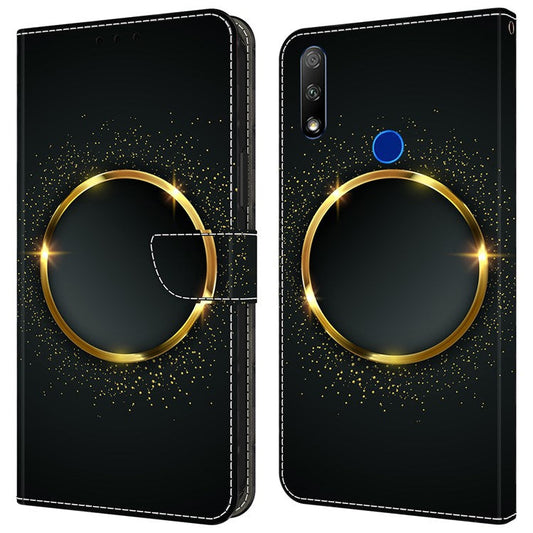 Cell Phone Case for Honor 9X Magnetic Closure Shell Wallet Wholesale Phone Cover - Gold Ring