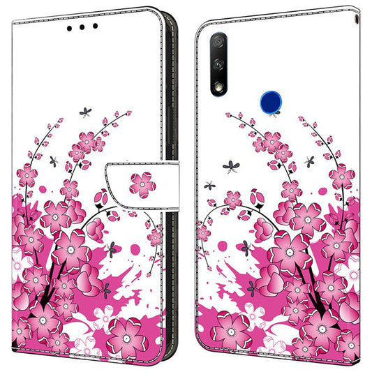 Cell Phone Case for Honor 9X Magnetic Closure Shell Wallet Wholesale Phone Cover - Flower Vine