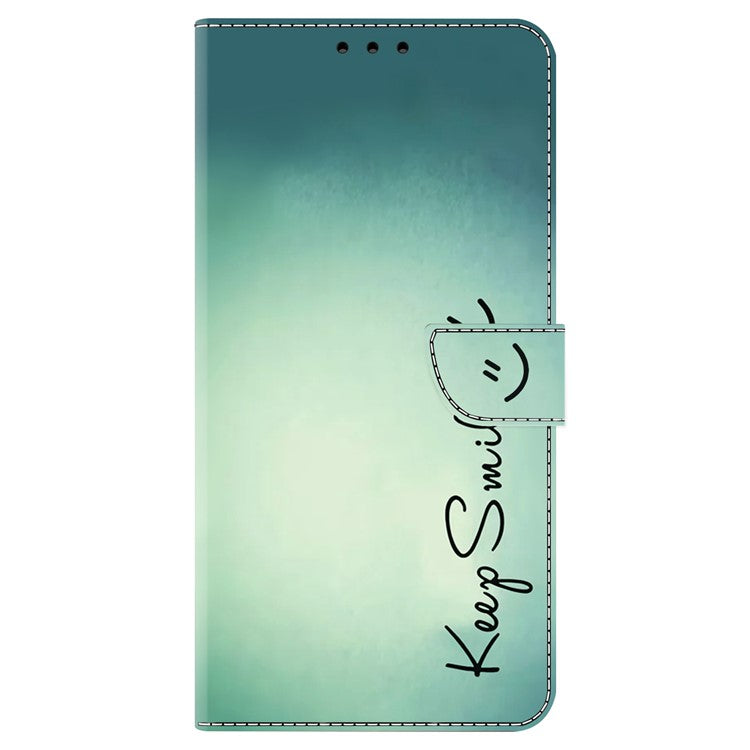 For Honor X9 5G Scratch-Resistant Mobile Phone Case Shockproof Pattern Wallet Stand Cover - Keep Smile