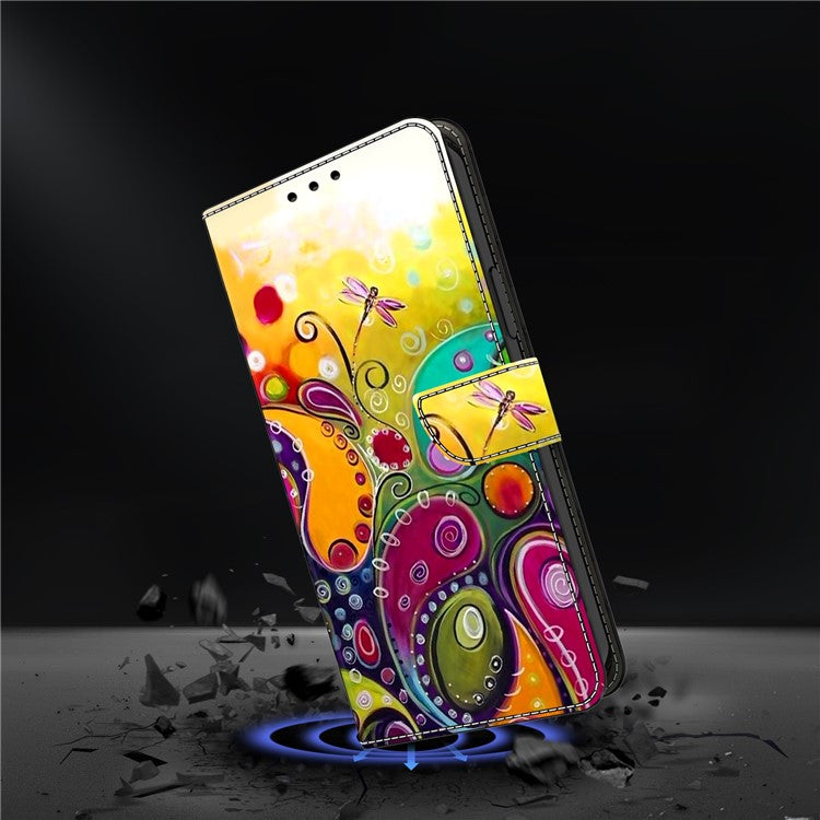For Honor X9 5G Scratch-Resistant Mobile Phone Case Shockproof Pattern Wallet Stand Cover - Colorful Flower Vine