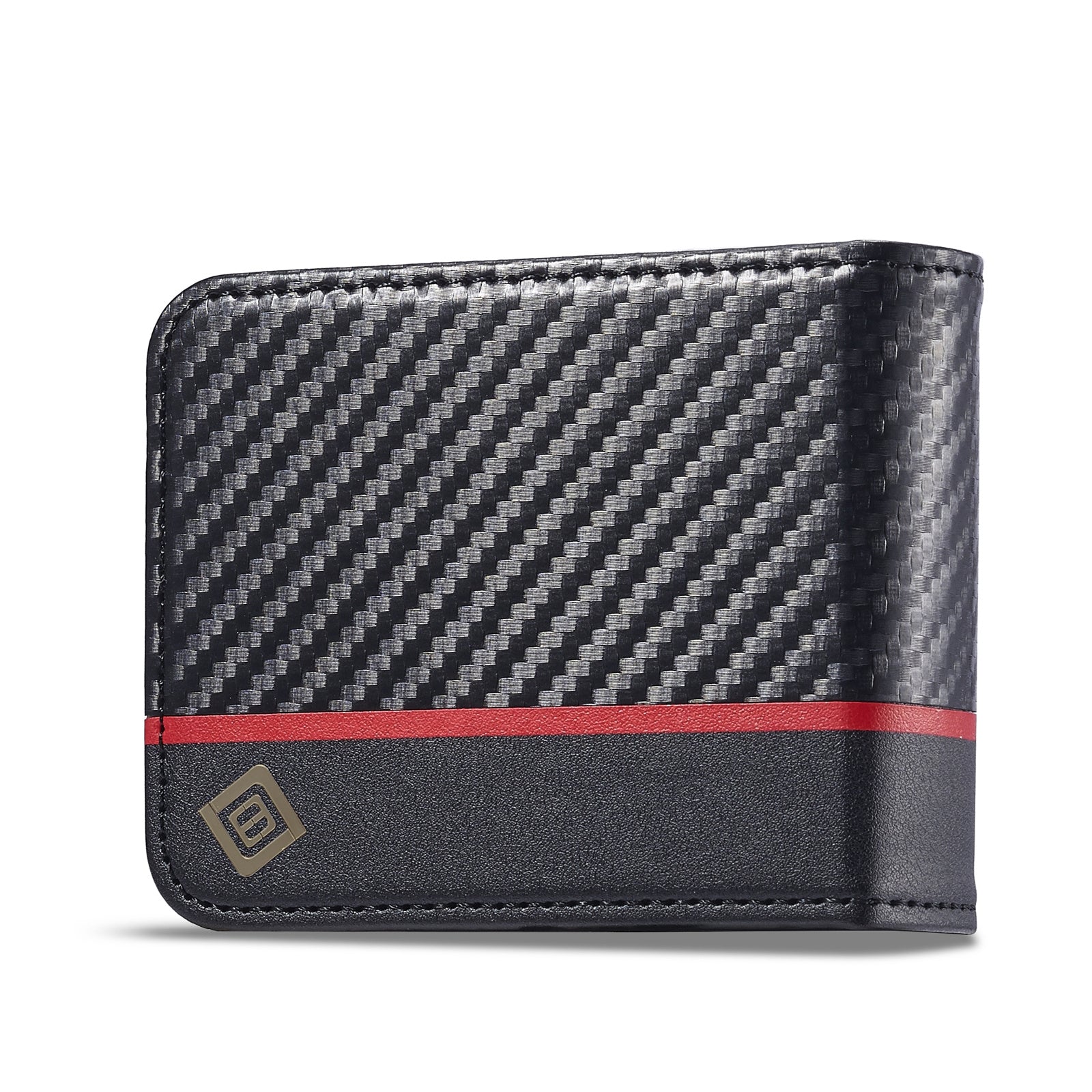 LC.IMEEKE For Samsung Galaxy Z Flip6 5G Case Carbon Fiber Texture Card Holder Back Phone Cover - Vertical Stripe