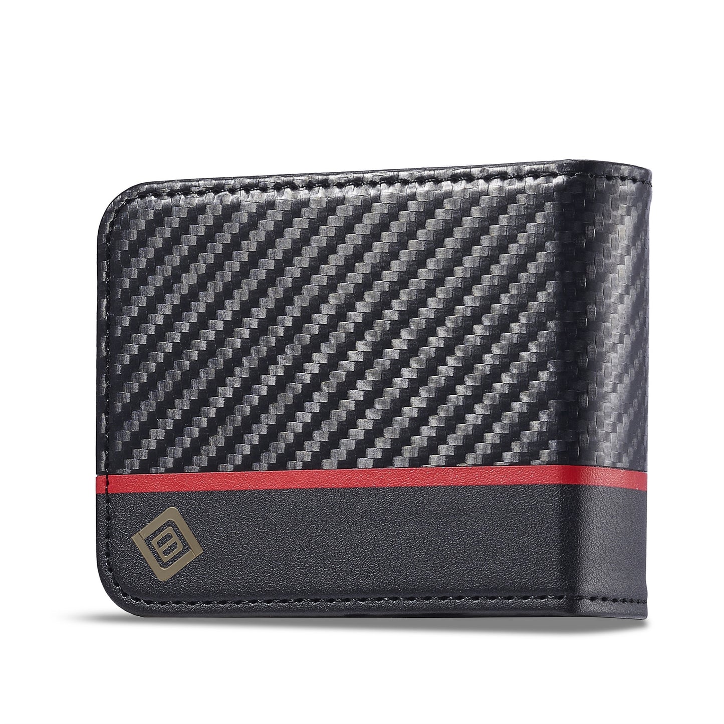 LC.IMEEKE For Samsung Galaxy Z Flip6 5G Case Carbon Fiber Texture Card Holder Back Phone Cover - Vertical Stripe