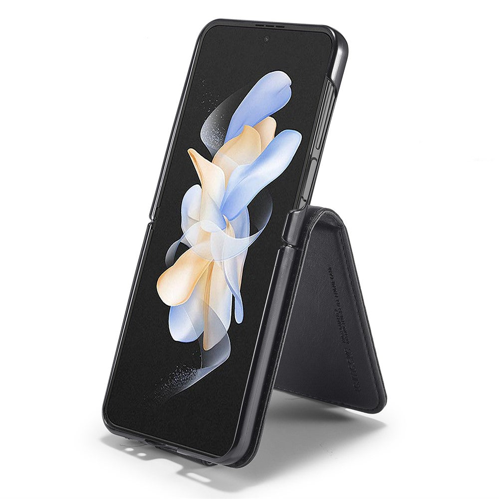 LC.IMEEKE For Samsung Galaxy Z Flip7 FE 5G / Z Flip6 5G Phone Case RFID Blocking Card Slot PU Leather Cover - Black