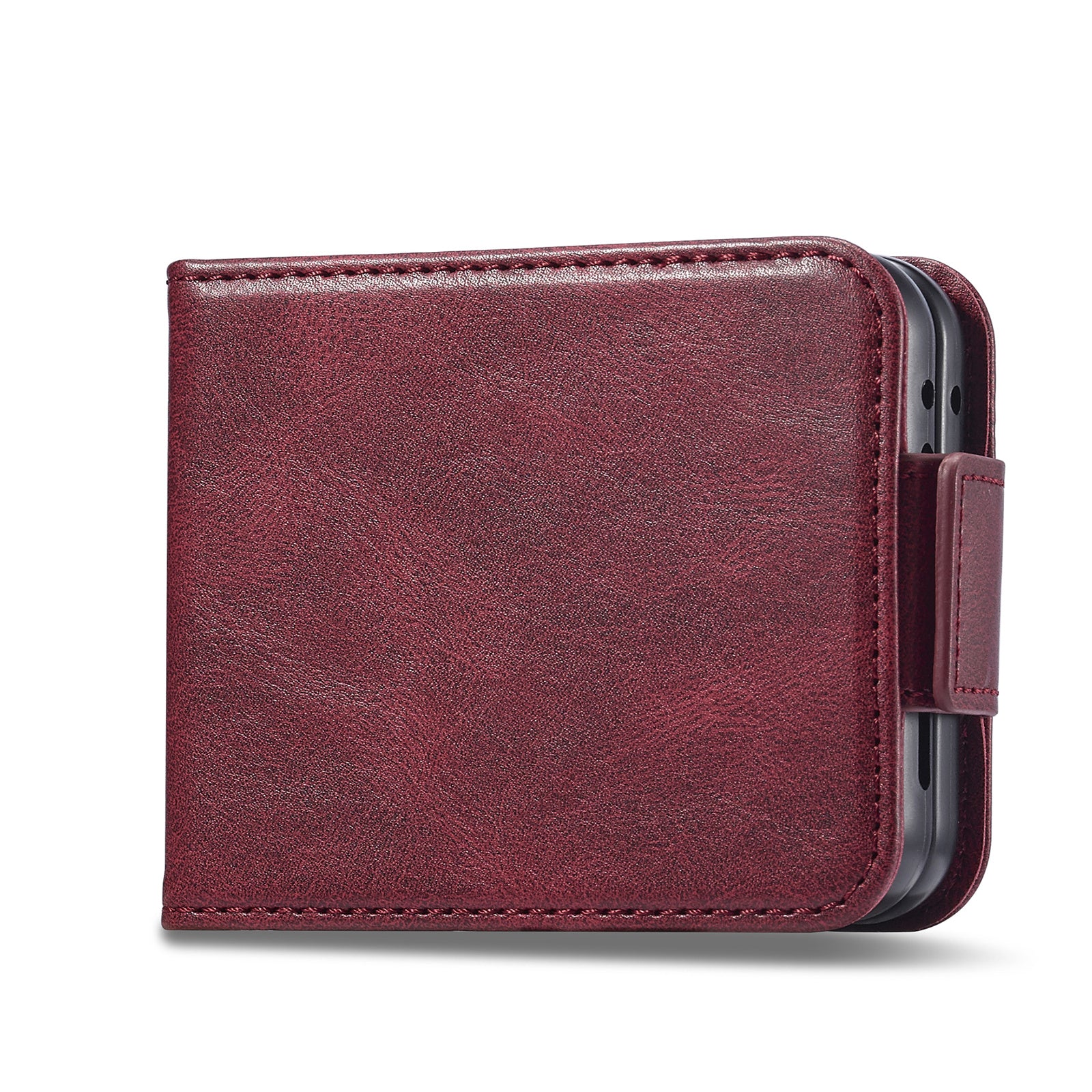 LC.IMEEKE For Samsung Galaxy Z Flip6 5G Phone Case RFID Blocking Card Slot PU Leather Cover - Red
