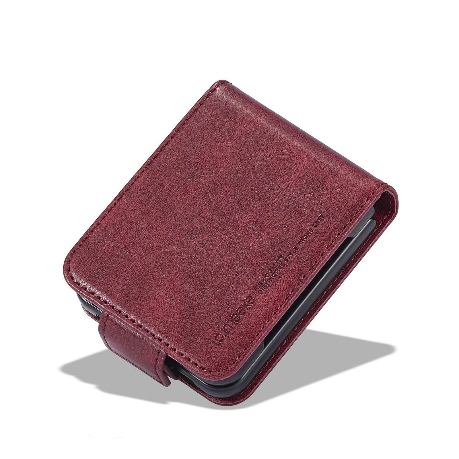 LC.IMEEKE For Samsung Galaxy Z Flip6 5G Phone Case RFID Blocking Card Slot PU Leather Cover - Red