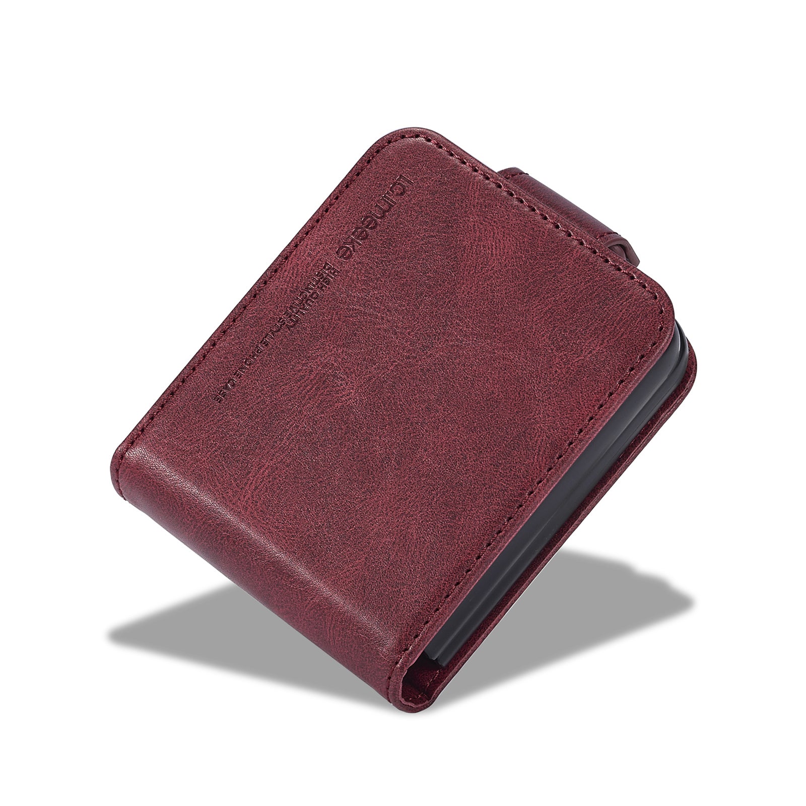 LC.IMEEKE For Samsung Galaxy Z Flip6 5G Phone Case RFID Blocking Card Slot PU Leather Cover - Red