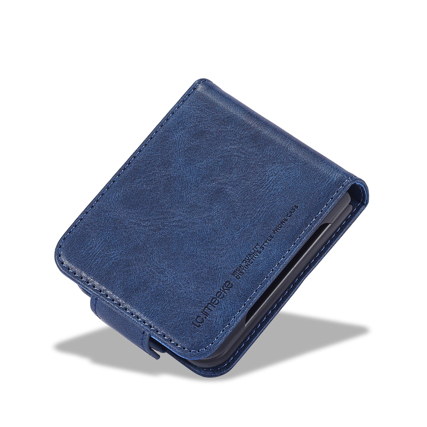 LC.IMEEKE For Samsung Galaxy Z Flip6 5G Phone Case RFID Blocking Card Slot PU Leather Cover - Blue
