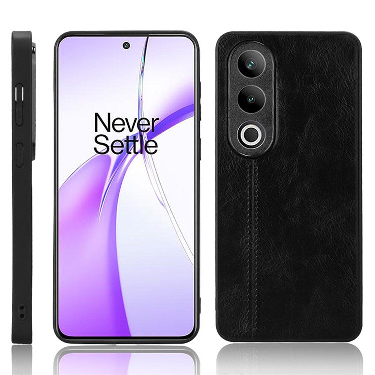 For OnePlus Ace 3V 5G Case PU Leather+PC+TPU Phone Back Cover Stitching Line Design - Black