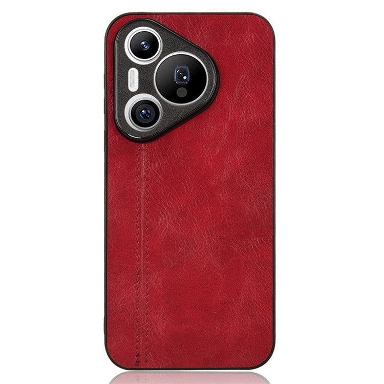 For Huawei Pura 70 Case PU+PC+TPU Phone Back Cover Stitching Line Design - Red