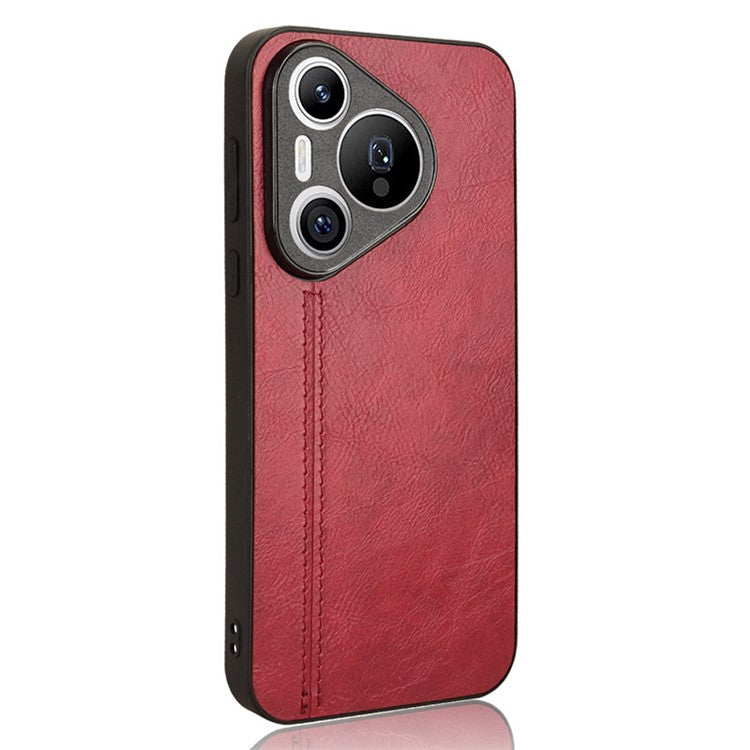 For Huawei Pura 70 Case PU+PC+TPU Phone Back Cover Stitching Line Design - Red