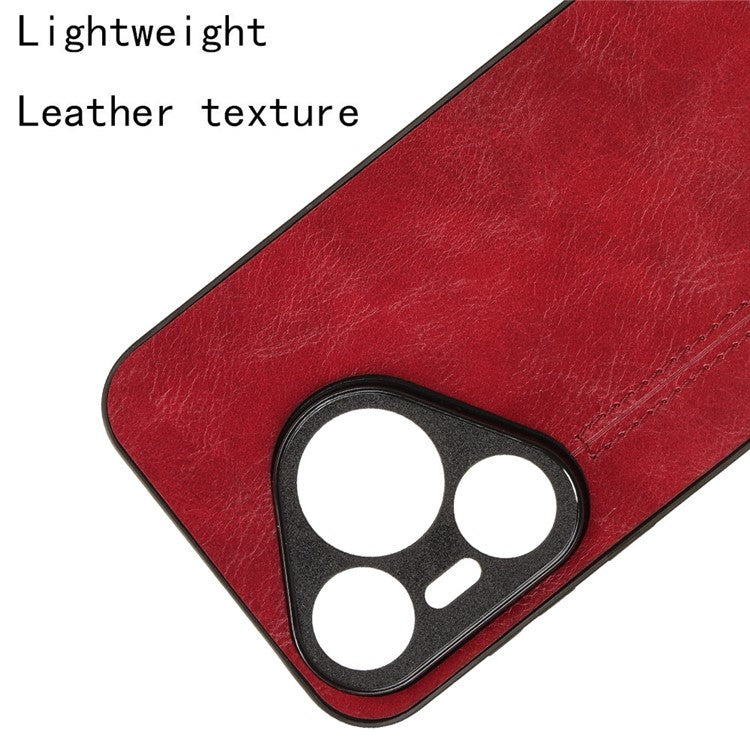 For Huawei Pura 70 Case PU+PC+TPU Phone Back Cover Stitching Line Design - Red