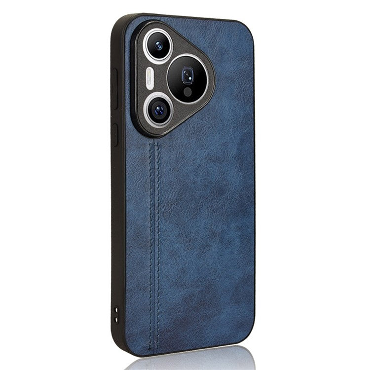 For Huawei Pura 70 Case PU+PC+TPU Phone Back Cover Stitching Line Design - Blue
