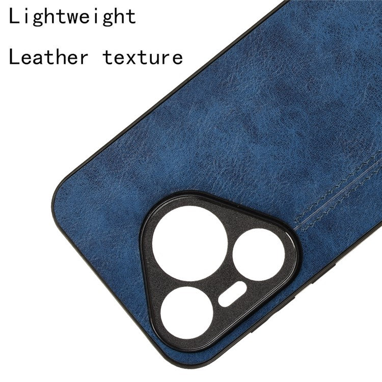 For Huawei Pura 70 Case PU+PC+TPU Phone Back Cover Stitching Line Design - Blue