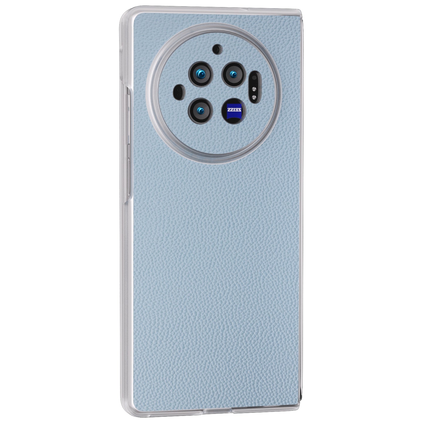ABEEL For vivo X Fold3 Case Genuine Cow Leather+PC Matte Edge Anti-Drop Back Phone Cover - Sky Blue