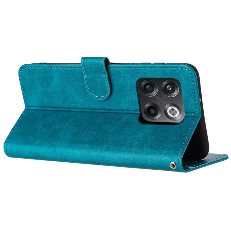 For Oneplus Ace Pro 5G / 10T 5G Case Pure Color Calf Texture Phone Back Cover with Strap - Green