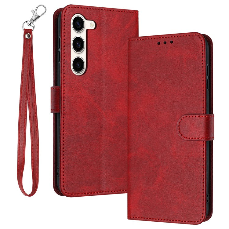 For Samsung Galaxy S23+ Mobile Accessories Wholesale Leather Stand Case Cell Phone Cover - Red