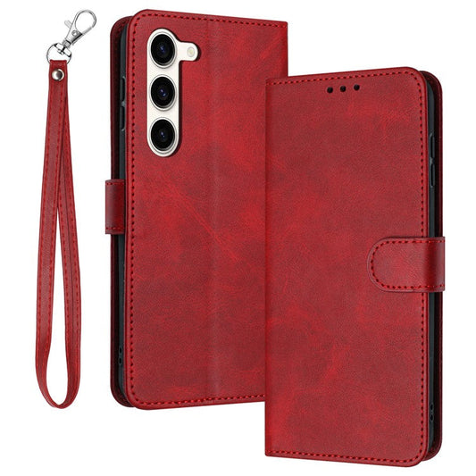 For Samsung Galaxy S23+ Mobile Accessories Wholesale Leather Stand Case Cell Phone Cover - Red
