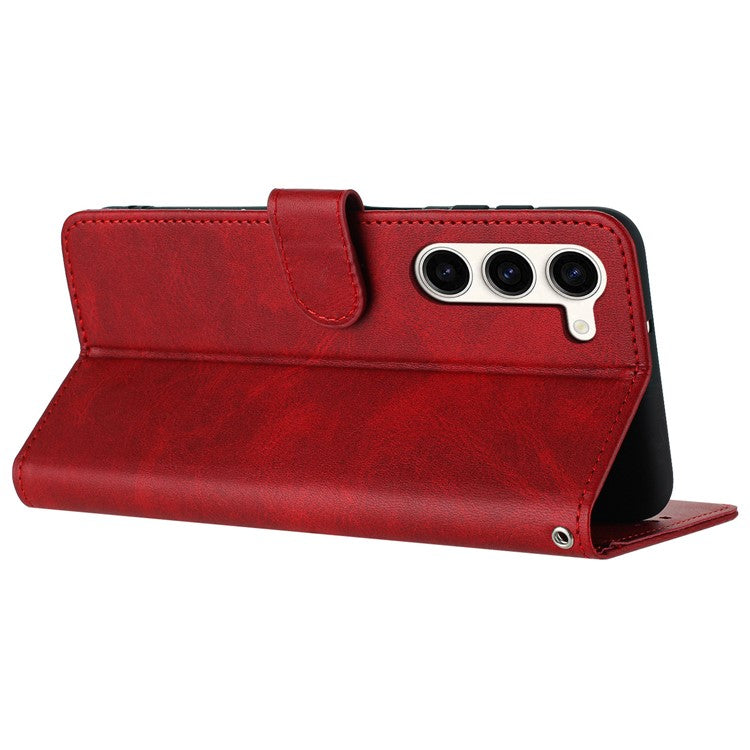 For Samsung Galaxy S23+ Mobile Accessories Wholesale Leather Stand Case Cell Phone Cover - Red