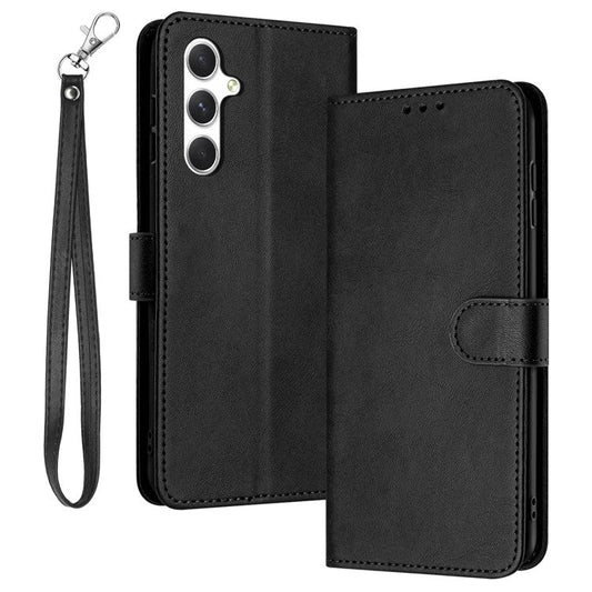 For Samsung Galaxy M54 5G Phone Shell Wallet PU Leather Stand Case Mobile Accessories Supplier - Black