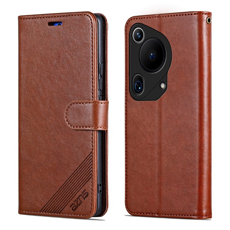 AZNS For Huawei Pura 70 Ultra Case Folding Stand PU Leather Wallet Phone Cover - Brown
