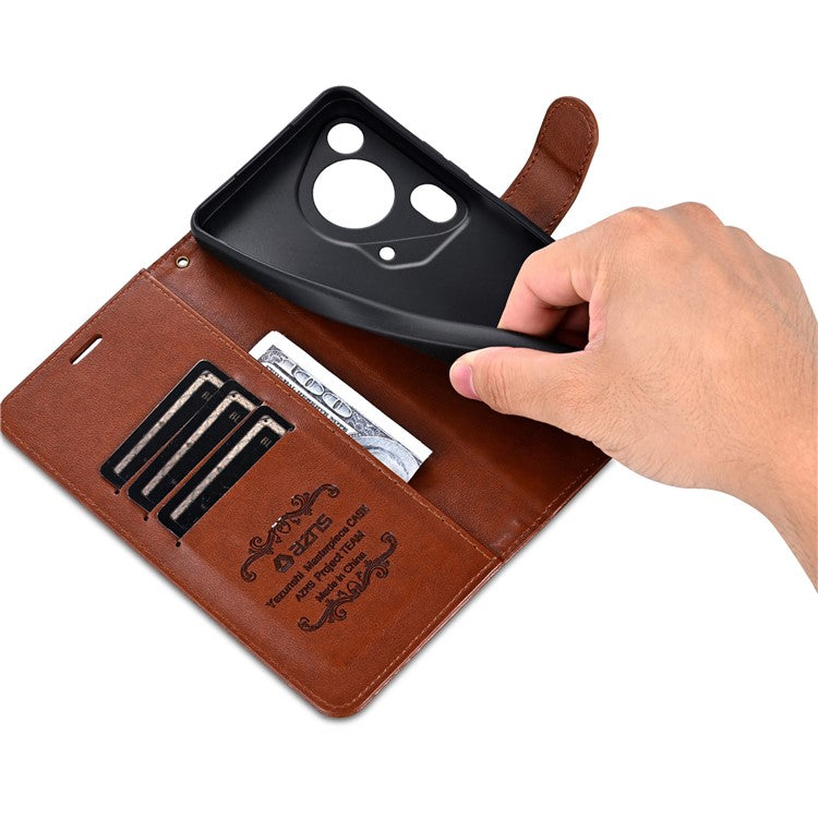 AZNS For Huawei Pura 70 Ultra Case Folding Stand PU Leather Wallet Phone Cover - Brown