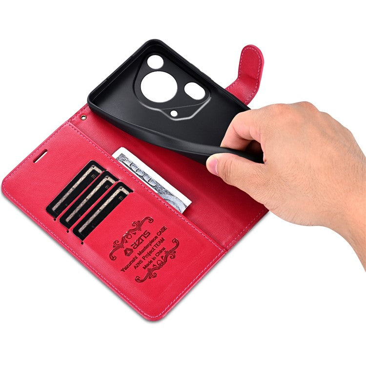 AZNS For Huawei Pura 70 Ultra Case Folding Stand PU Leather Wallet Phone Cover - Red