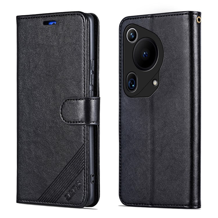 AZNS For Huawei Pura 70 Ultra Case Folding Stand PU Leather Wallet Phone Cover - Black