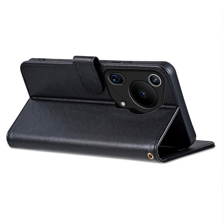 AZNS For Huawei Pura 70 Ultra Case Folding Stand PU Leather Wallet Phone Cover - Black