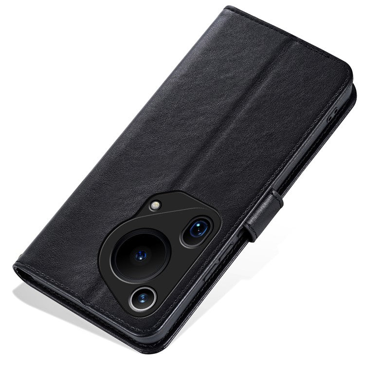 AZNS For Huawei Pura 70 Ultra Case Folding Stand PU Leather Wallet Phone Cover - Black