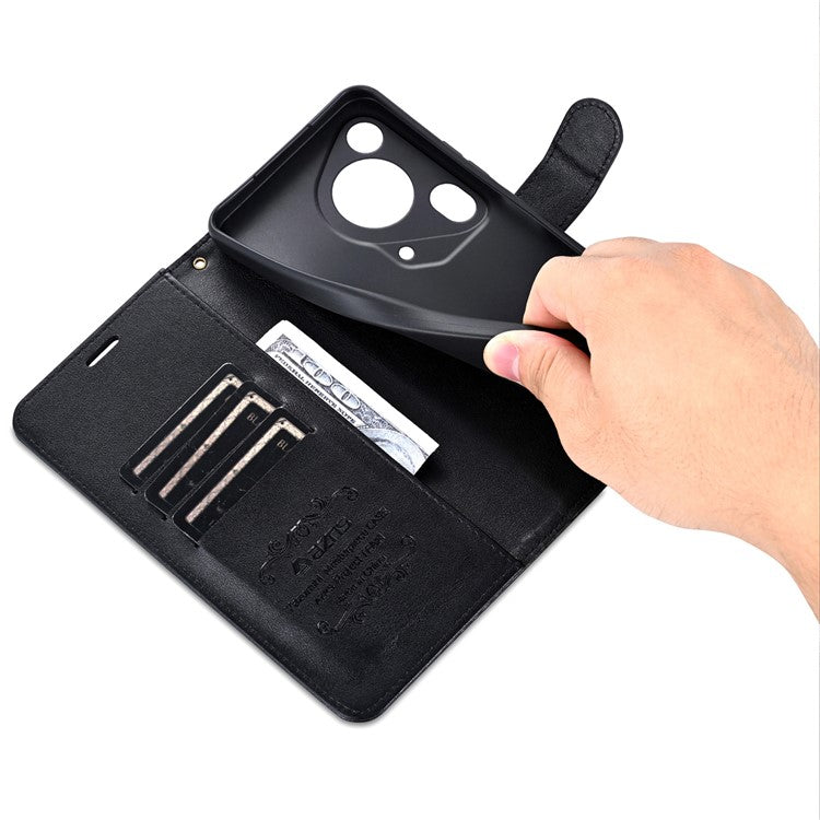 AZNS For Huawei Pura 70 Ultra Case Folding Stand PU Leather Wallet Phone Cover - Black